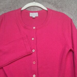 Pure Collection Cashmere Cardigan‎ Sweater Pink Button Front Womens 4